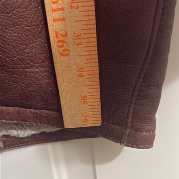 Men’s Walter Davoucci Dino Cellini Brown Shearling Lined Leather Coat Size XL - Picture 4 of 7